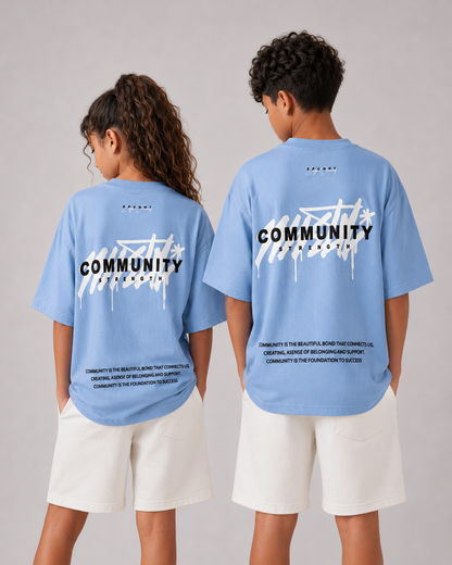 Community baby blue t-shirt