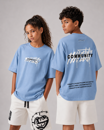 Community baby blue t-shirt