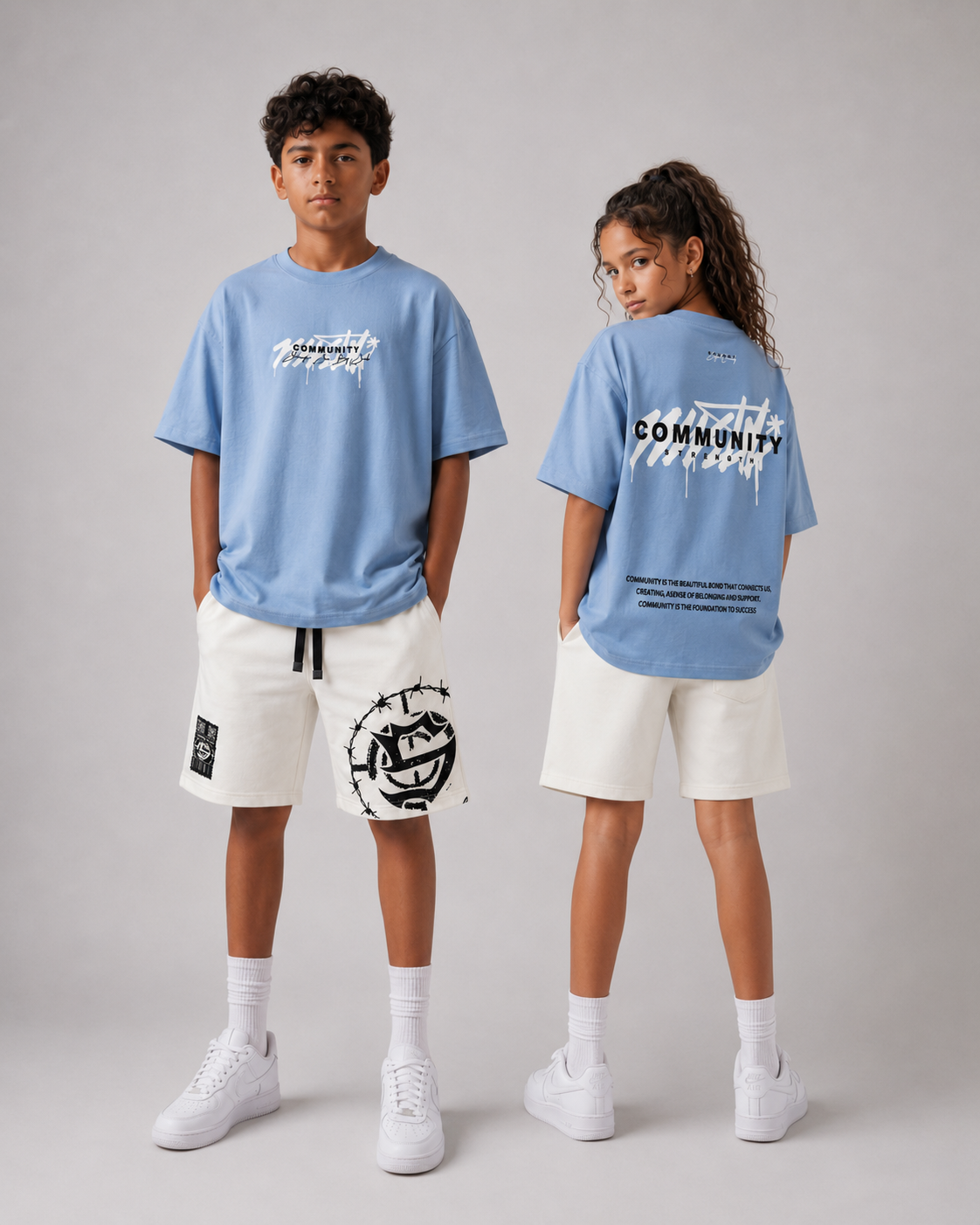 Community baby blue t-shirt